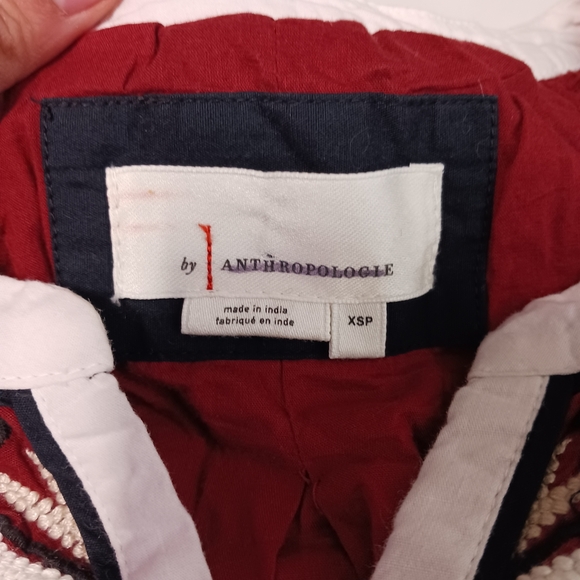 Anthropologie Gretel Embroidered Maxi Dress Maroon White Floral Boho XSP - Picture 5 of 8